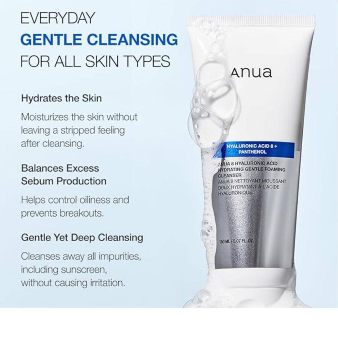 ANUA 8 Hyaluronic Acid Hydrating Gentle Foaming Cleanser - Image 2