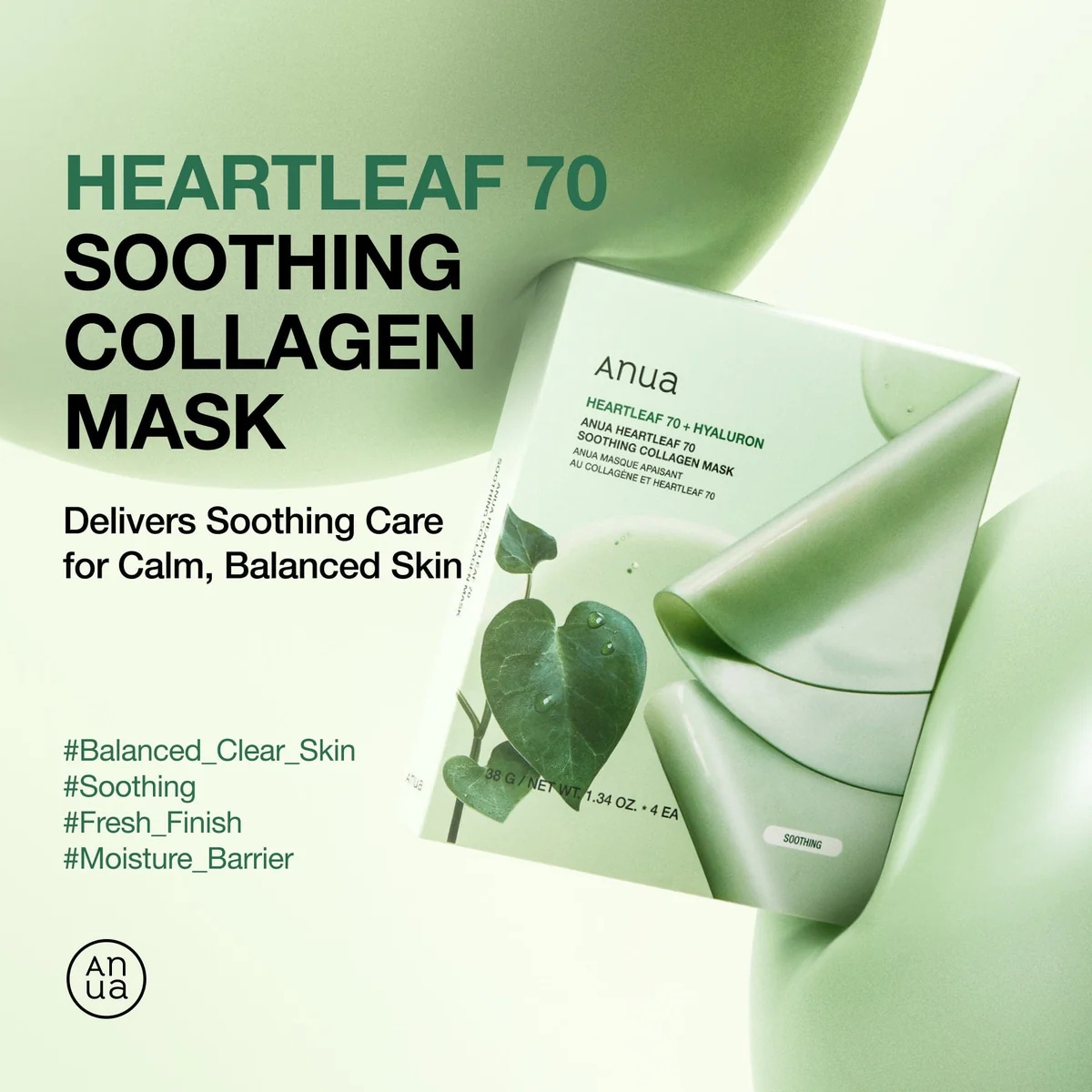 ANUA Heartleaf 70 Soothing Collagen Mask 1stk. - Image 2